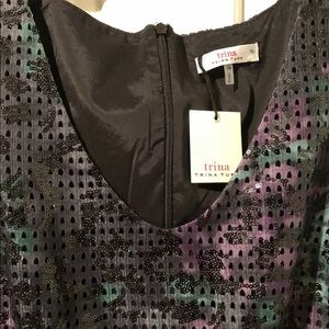 NWT Trina Turk black/purple sequin dress, sz 8